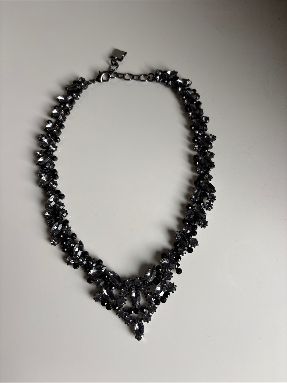 Black Crystal and Jet Beaded necklace